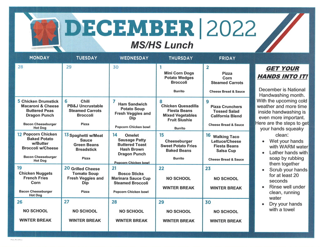 December MSHS Lunch